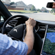 The dashboard of a Tesla Model S, photo taken in 2015.